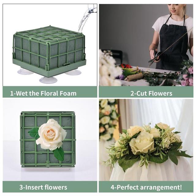 Square Floral Foam Cage Floral Foam Cage With Suction Cup Flower Holder For  Fresh Flowers Cage Bowl For Table Centerpiece Car - AliExpress